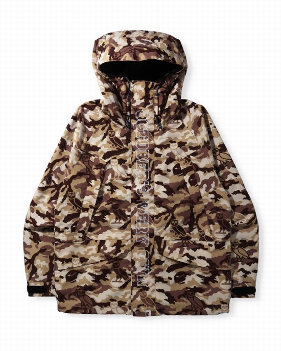 Bape X OVO Woodland Camo Snowboard Bundy Panske Béžové | SK-5398