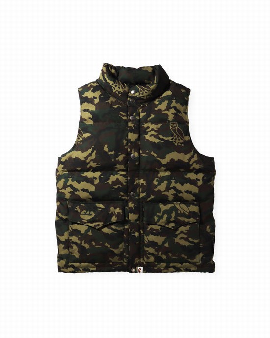 Bape X OVO Woodland Camo Vesty Panske Zelene | SK-1720