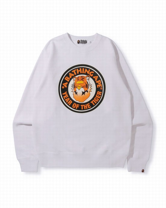 Bape Year Of The Tiger Crewneck Mikiny Panske Biele | SK-7154