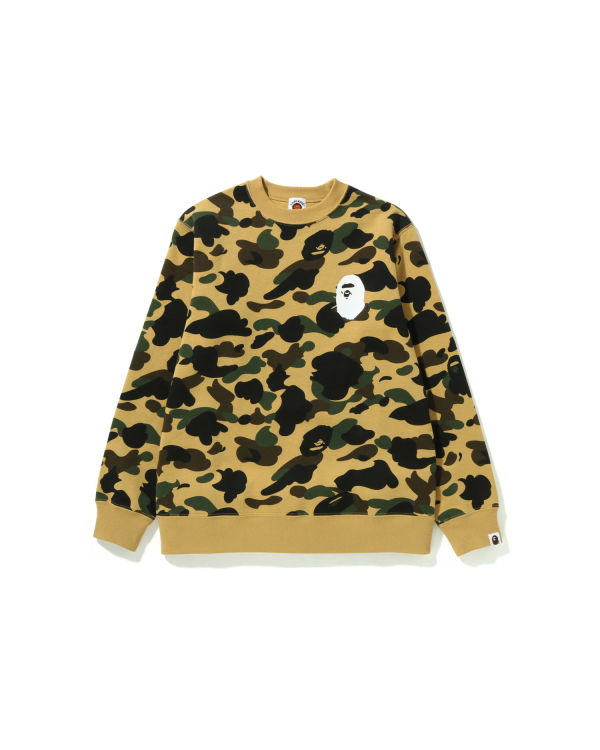 Bape 1st Camo Ape Head Crewneck Jr Mikiny Detske Žlté | SK-4920