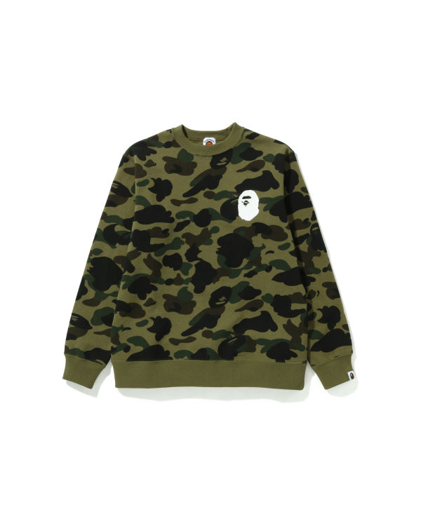 Bape 1st Camo Ape Head Crewneck Jr Mikiny Detske Zelene | SK-7582