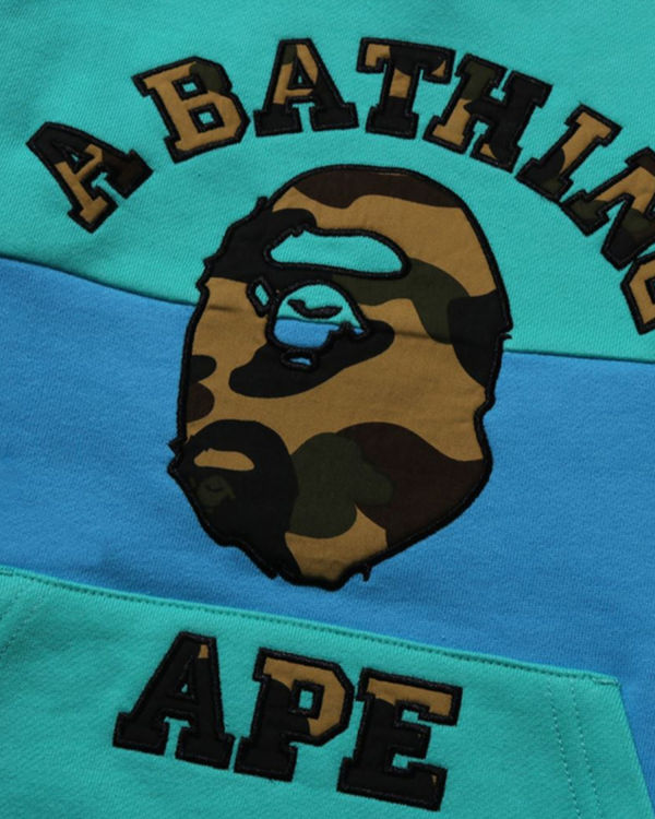 Bape 1st Camo College Patch Colourblock Crewneck Mikiny Detske Svetlo Zelene | SK-3245