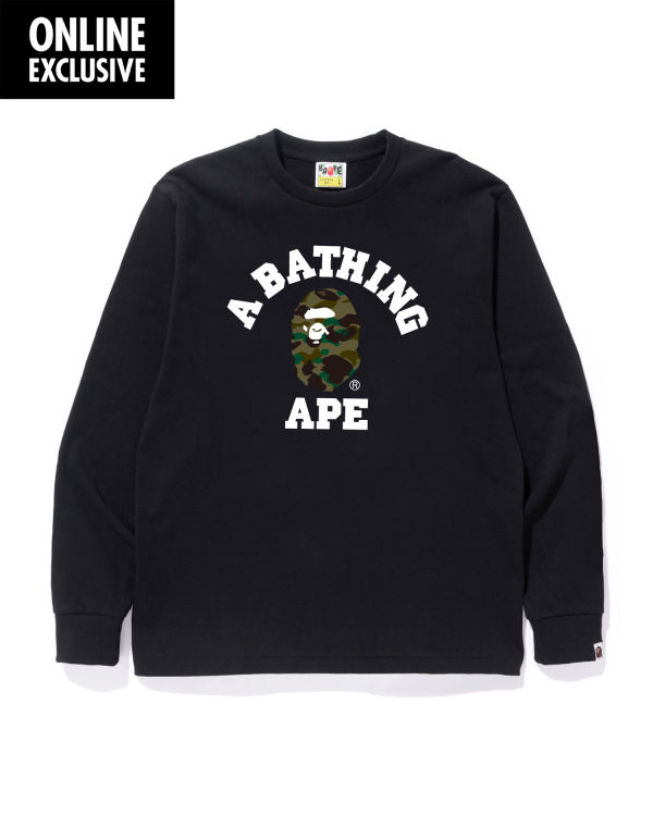 Bape 1st Camo College Tricko Panske Čierne | SK-3051