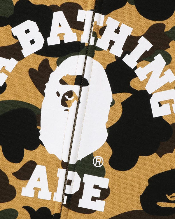Bape 1st Camo Crazy College Full Zip Mikiny S Kapucňou Panske Žlté | SK-5836