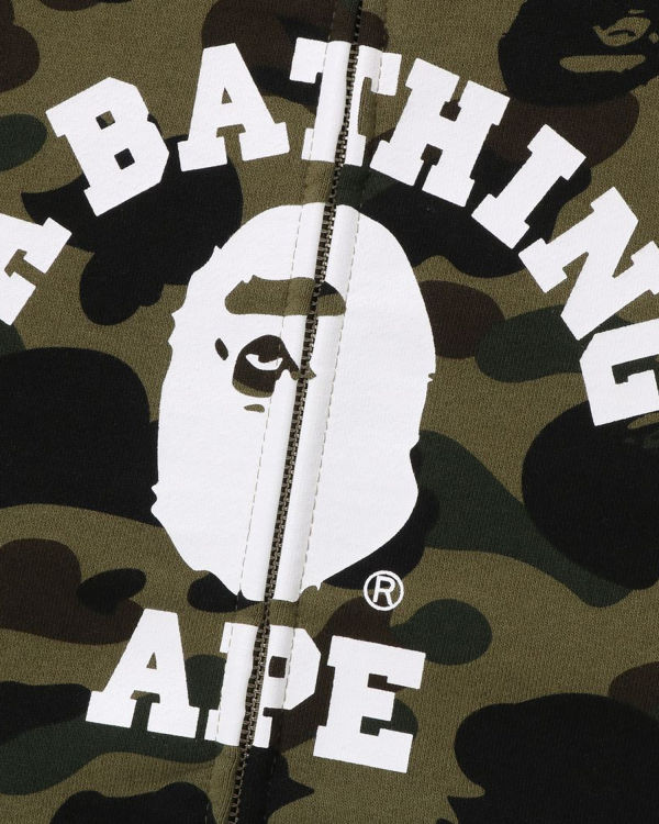 Bape 1st Camo Crazy College Full Zip Mikiny S Kapucňou Panske Zelene | SK-9682