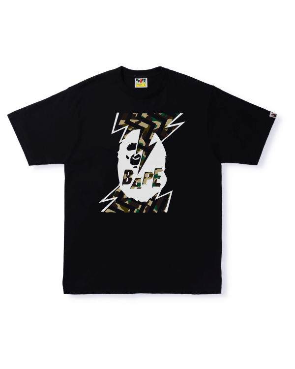 Bape 1st Camo Lightning Ape Head Tricko Panske Čierne | SK-2581