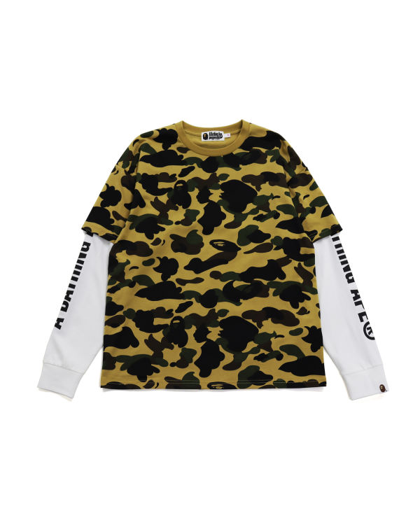 Bape 1st Camo Oversized L/S Tricko Damske Hnedožltý | SK-5607