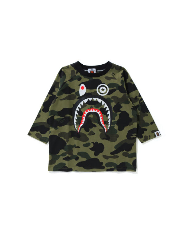 Bape 1st Camo Shark 3/4 Sleeve Tricko Detske Zelene | SK-3168