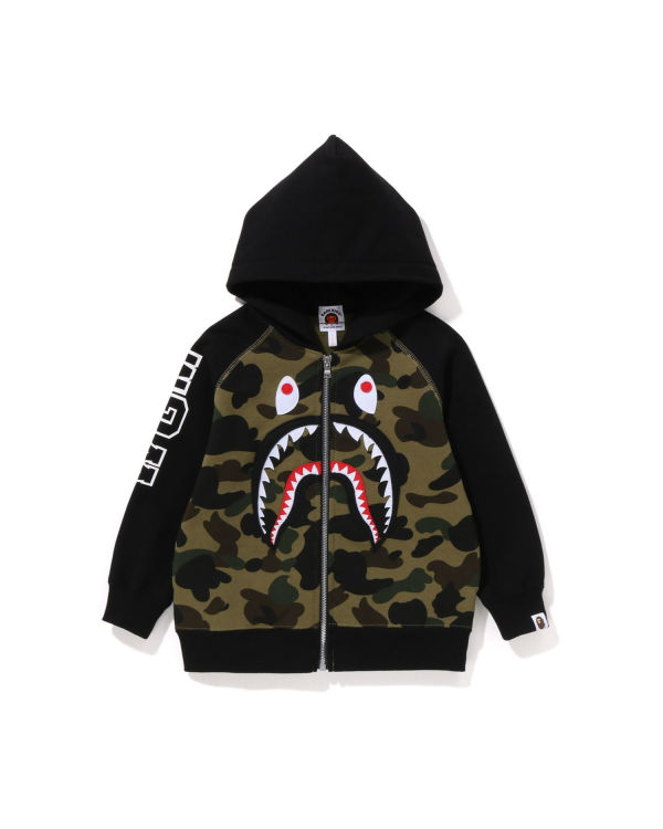 Bape 1st Camo Shark Patch Zip Mikiny S Kapucňou Detske Zelene | SK-2158