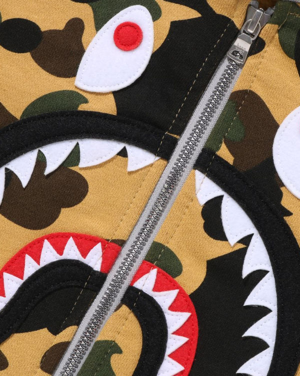 Bape 1st Camo Shark Patch Zip Mikiny S Kapucňou Detske Žlté | SK-4108