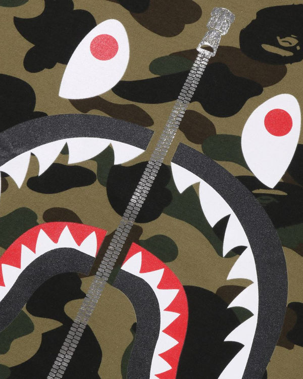 Bape 1st Camo Shark Tricko Panske Zelene | SK-6517