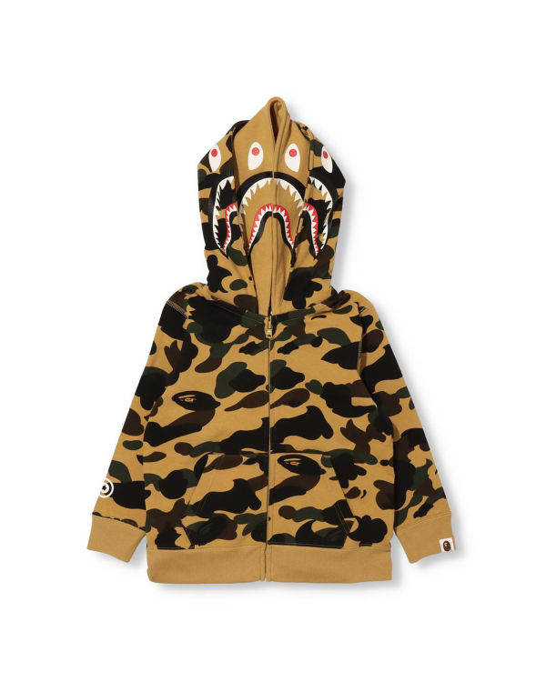 Bape 1st Camo Shark Zip Double Hood Mikiny S Kapucňou Detske Hnedožltý | SK-4897