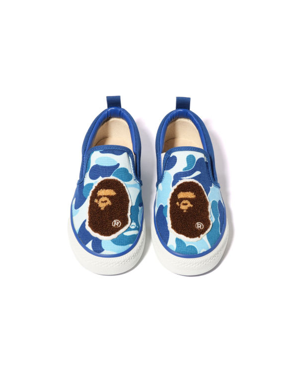 Bape ABC Camo Ape Head Patch Slip On Detske Modre | SK-0864