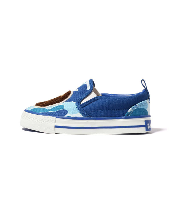 Bape ABC Camo Ape Head Patch Slip On Detske Modre | SK-0864