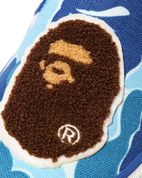 Bape ABC Camo Ape Head Patch Slip On Detske Modre | SK-0864