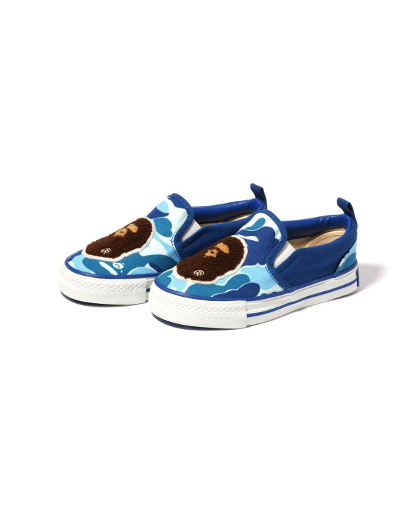 Bape ABC Camo Ape Head Patch Slip On Detske Modre | SK-0864