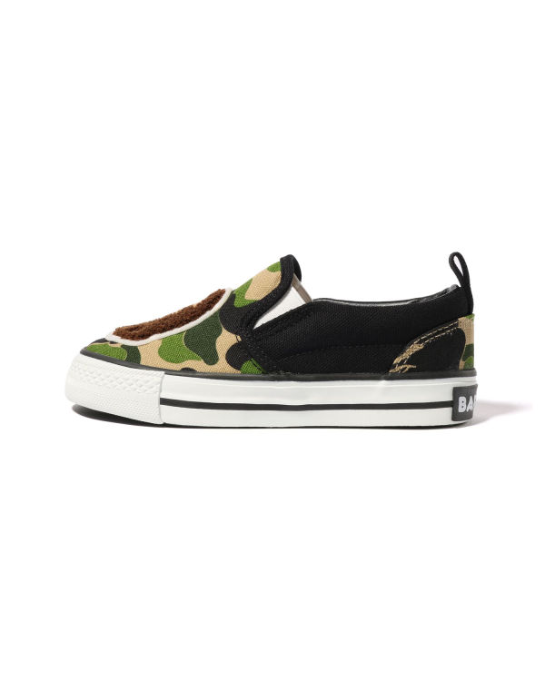 Bape ABC Camo Ape Head Patch Slip On Detske Zelene | SK-3497