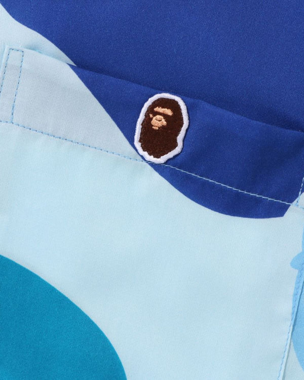 Bape ABC Camo Open Collar Kosele Panske Svetlo Modre | SK-1583
