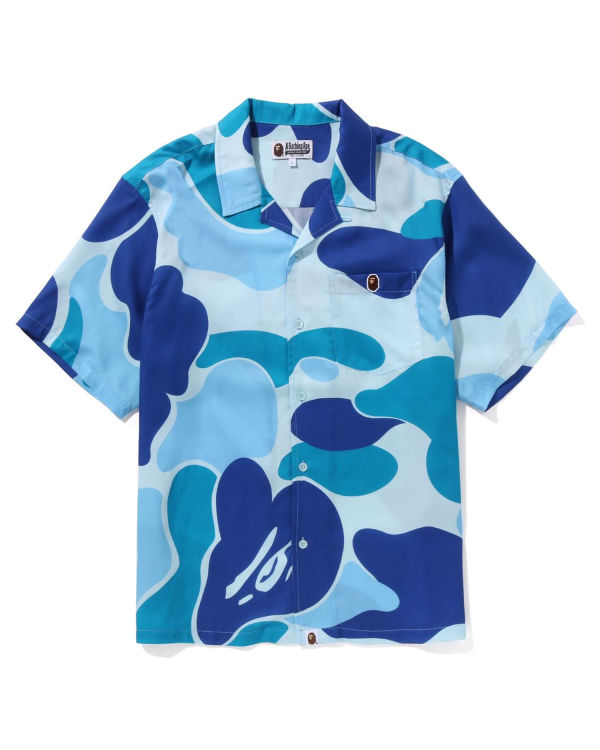 Bape ABC Camo Open Collar Kosele Panske Svetlo Modre | SK-1583