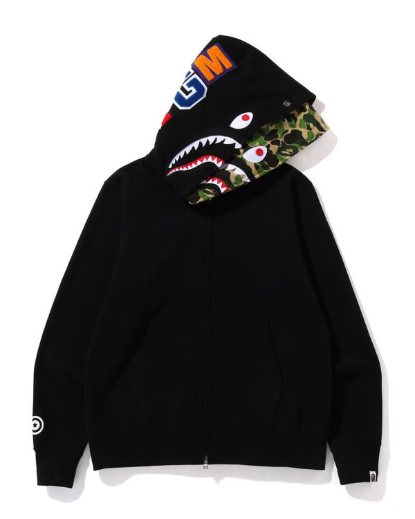 Bape ABC Camo Shark Siroke Topanky Fit Full Zip Mikiny S Kapucňou Panske Čierne | SK-1698