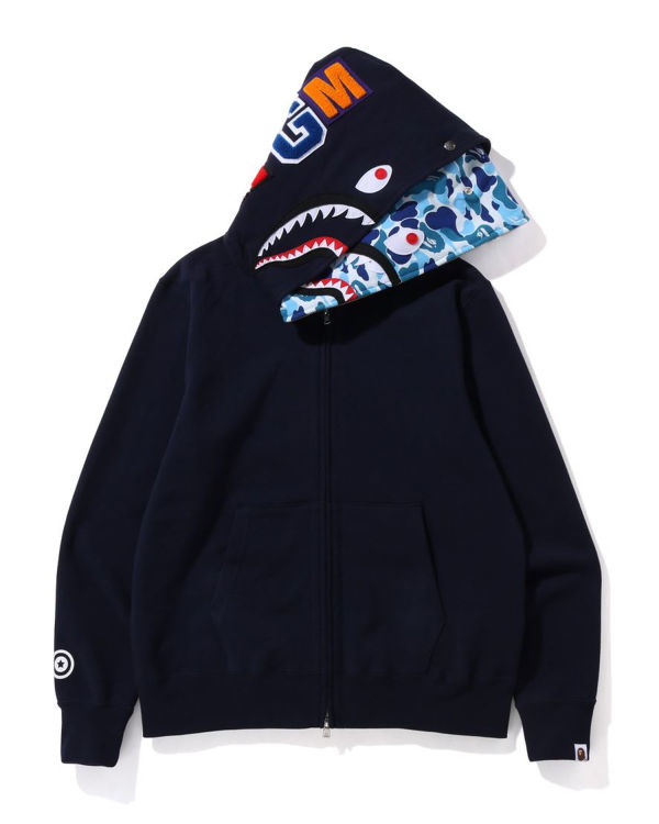 Bape ABC Camo Shark Siroke Topanky Fit Full Zip Mikiny S Kapucňou Panske Modre | SK-3602