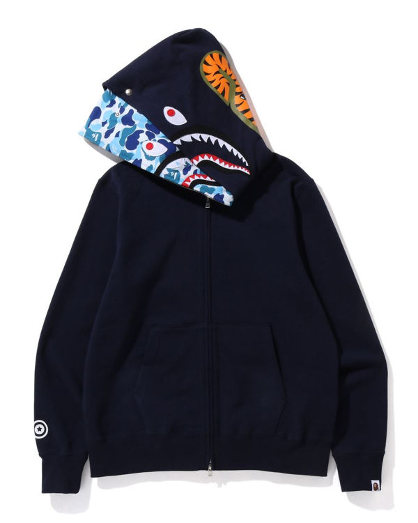 Bape ABC Camo Shark Siroke Topanky Fit Full Zip Mikiny S Kapucňou Panske Modre | SK-3602