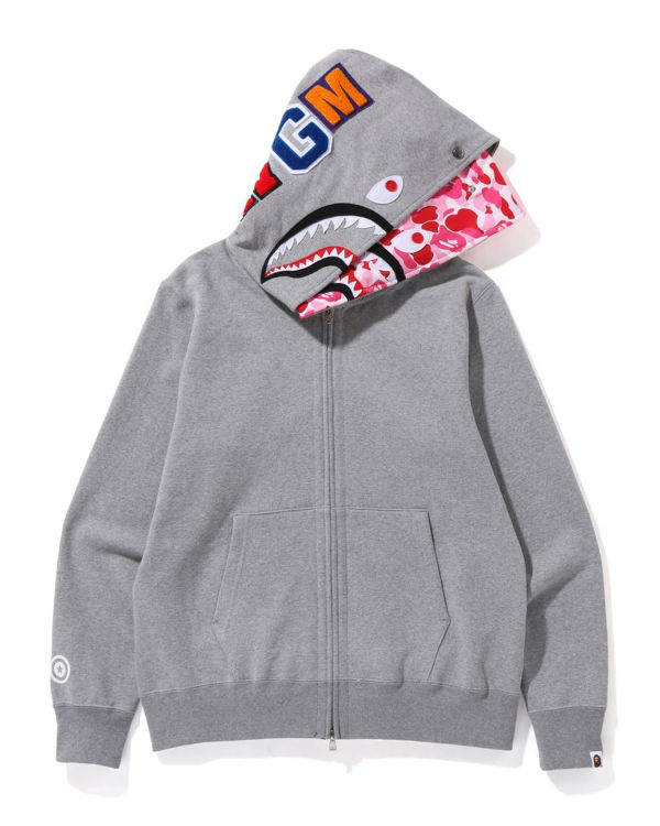 Bape ABC Camo Shark Siroke Topanky Fit Full Zip Mikiny S Kapucňou Panske Siva | SK-6239