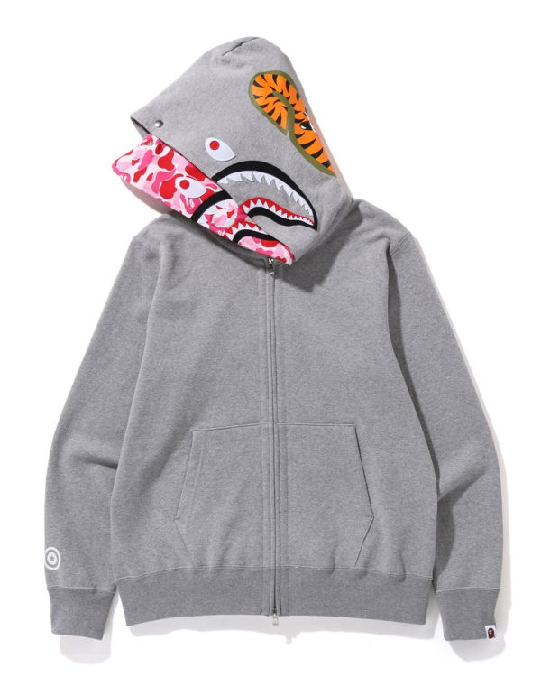Bape ABC Camo Shark Siroke Topanky Fit Full Zip Mikiny S Kapucňou Panske Siva | SK-6239
