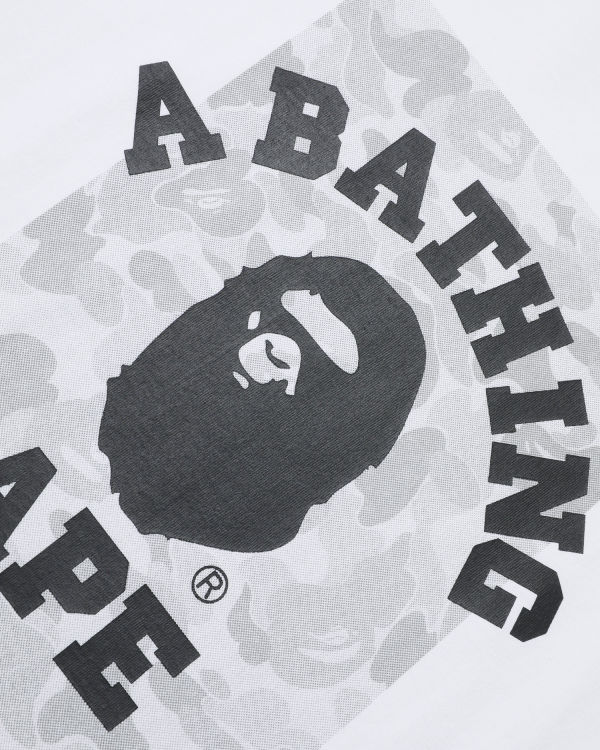 Bape ABC Dot Reflective College Tricko Panske Biele | SK-7081