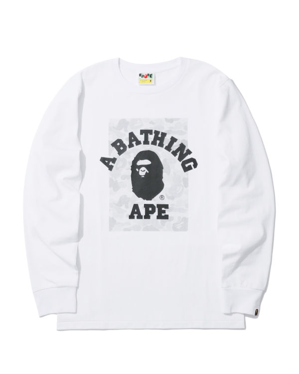 Bape ABC Dot Reflective College Tricko Panske Biele | SK-7081
