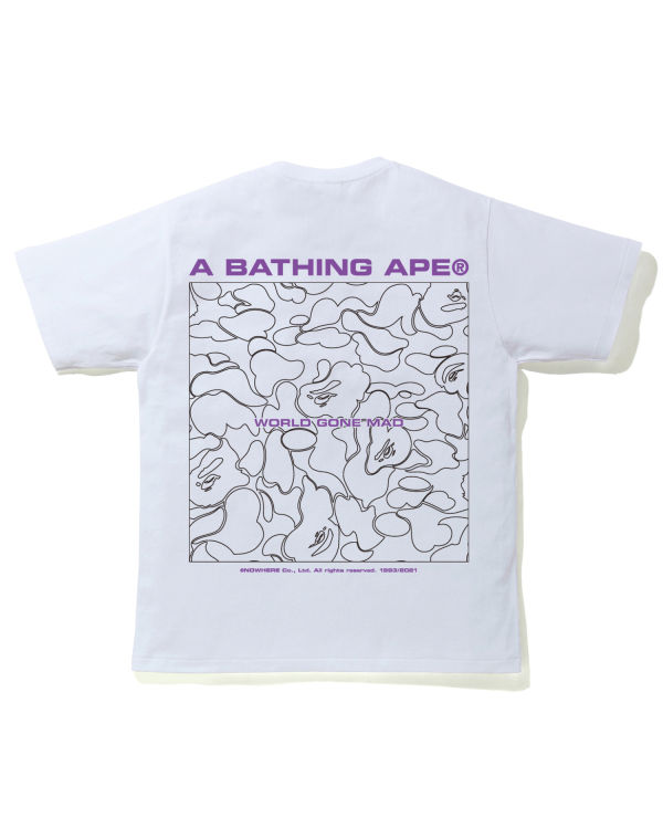 Bape A Bathing Ape Line Camo Tricko Panske Biele | SK-2481