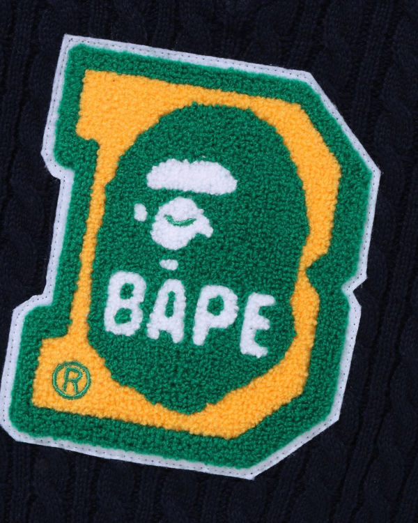 Bape Ape Head B Patch Cable Jr Pleteniny Detske Námornícka Modrá Modre | SK-1285
