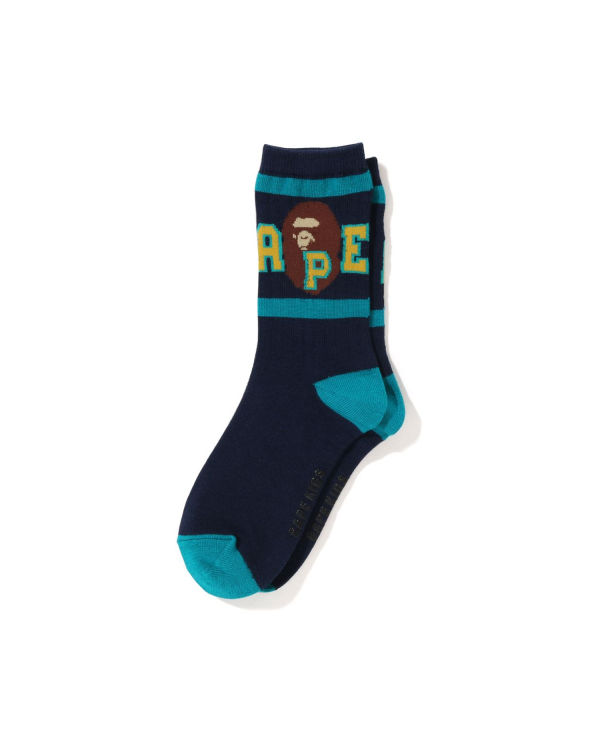 Bape Ape Head Line Rib Ponozky Detske Námornícka Modrá Modre | SK-1930