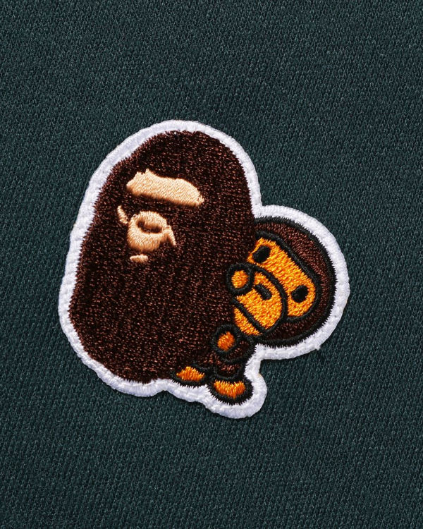 Bape Ape Head & Milo One Point High Neck L/S Tricko Detske Tmavo Zelene | SK-3107