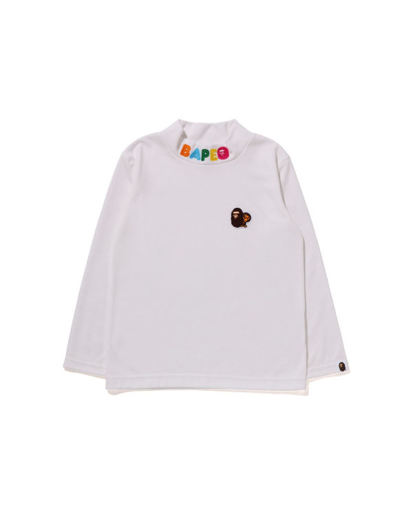 Bape Ape Head & Milo One Point High Neck L/S Tricko Detske Biele | SK-6913