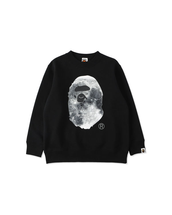 Bape Ape Head Moon Crewneck Mikiny Detske Čierne | SK-2709