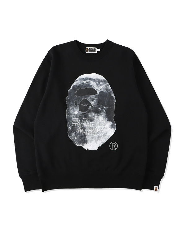 Bape Ape Head Moon Crewneck Mikiny Panske Čierne | SK-9347