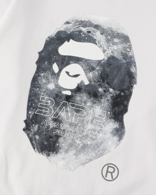 Bape Ape Head Moon Crewneck Mikiny Panske Biele | SK-9478