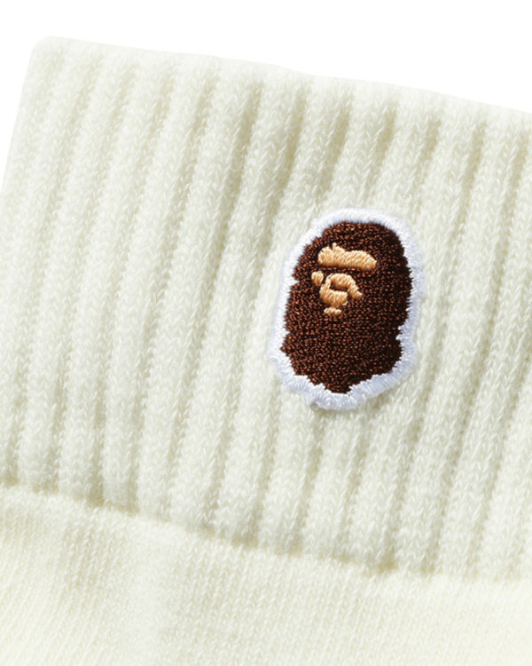 Bape Ape Head One Point Ankle Ponozky Panske Biele | SK-7492