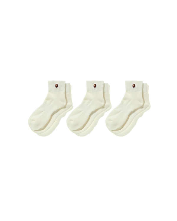 Bape Ape Head One Point Ankle Ponozky Panske Biele | SK-7492