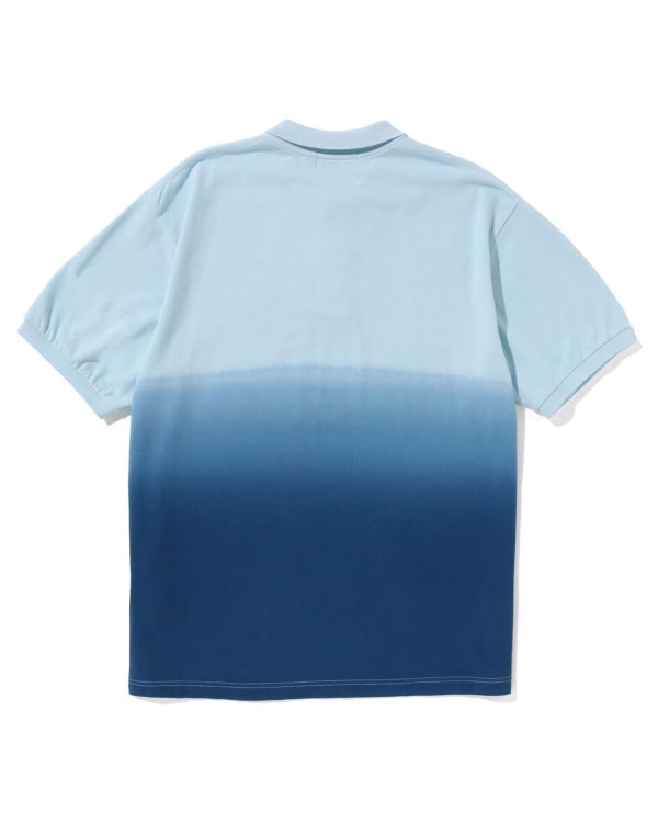 Bape Ape Head One Point Gradation Relaxed Fit Polo Tricko Panske Modre | SK-1270
