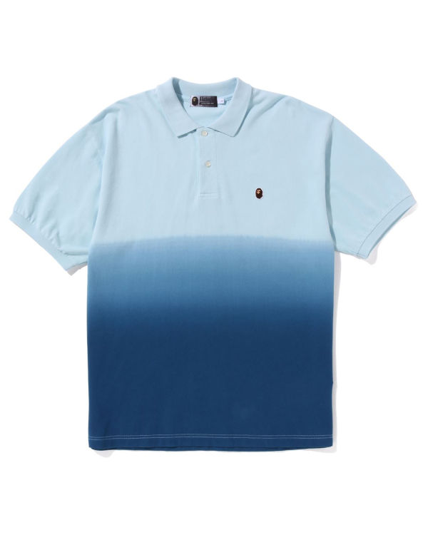 Bape Ape Head One Point Gradation Relaxed Fit Polo Tricko Panske Modre | SK-1270
