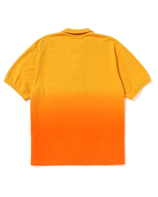 Bape Ape Head One Point Gradation Relaxed Fit Polo Tricko Panske Oranžové | SK-9287