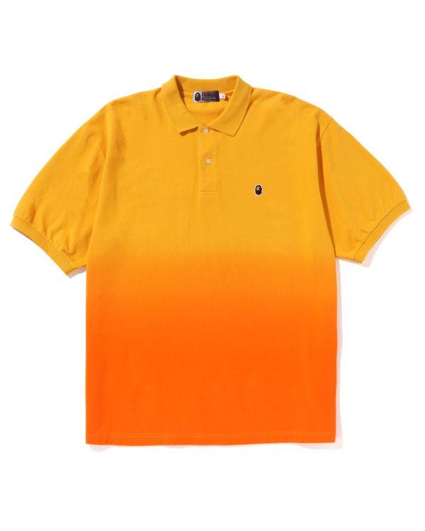 Bape Ape Head One Point Gradation Relaxed Fit Polo Tricko Panske Oranžové | SK-9287