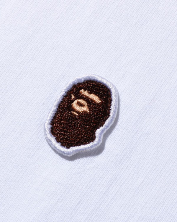 Bape Ape Head One Point L/S Tricko Panske Biele | SK-4137