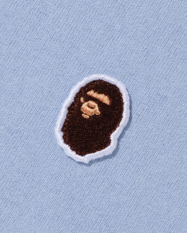 Bape Ape Head One Point L/S Tricko Panske Svetlo Modre | SK-8563