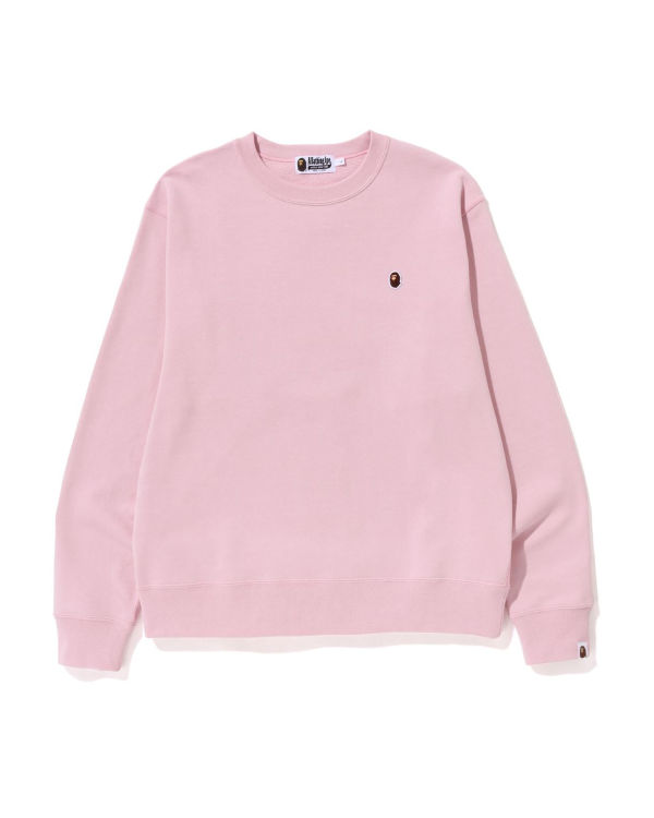Bape Ape Head One Point Relaxed Fit Crewneck Mikiny Panske Ruzove | SK-3246