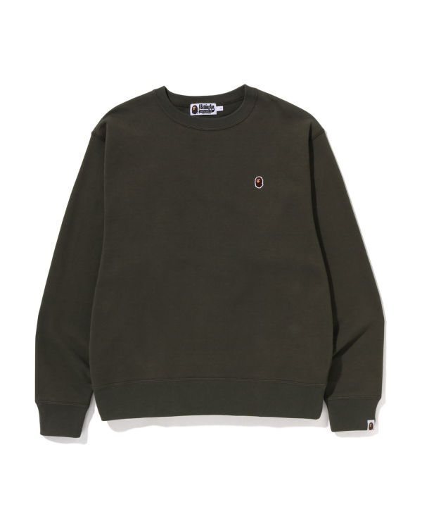 Bape Ape Head One Point Relaxed Fit Crewneck Mikiny Panske Zelene | SK-4021
