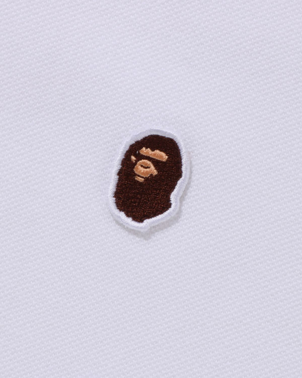 Bape Ape Head One Point Relaxed Fit Polo Tricko Panske Biele | SK-0297