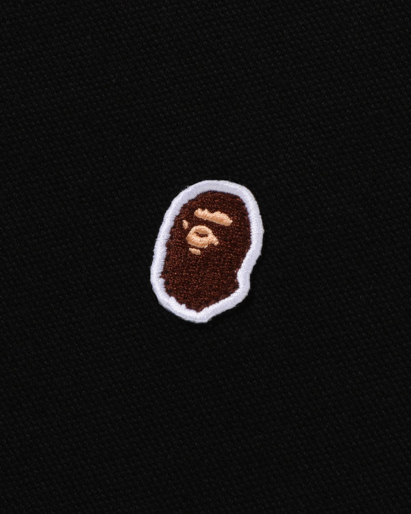Bape Ape Head One Point Relaxed Fit Polo Tricko Panske Čierne | SK-8749